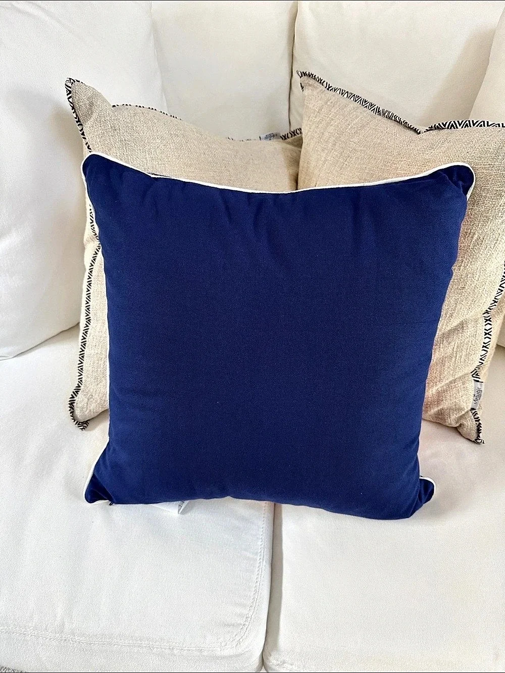 NWT Patchwork Bandana Print Throw Pillow Blue & Red_2